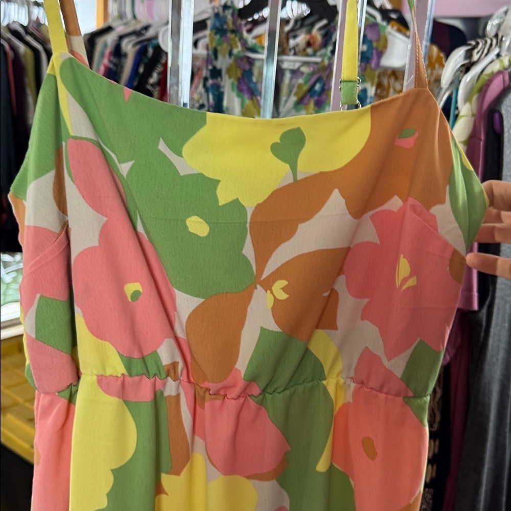 social standard by sanctuary 
Floral Smocked High-Low Maxi Dress -Large tropical - Picture 4 of 6